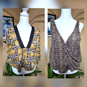 2 FREE PEOPLE Floral and Patterned Women's Tops Set
